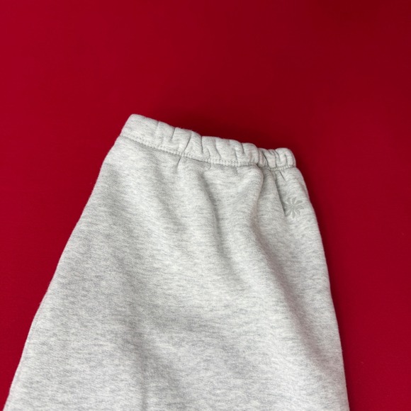 Athleta Girl Heather Gray Fleece Jogger Sweatpants XL 14 Elastic Waist Logo - Picture 5 of 6